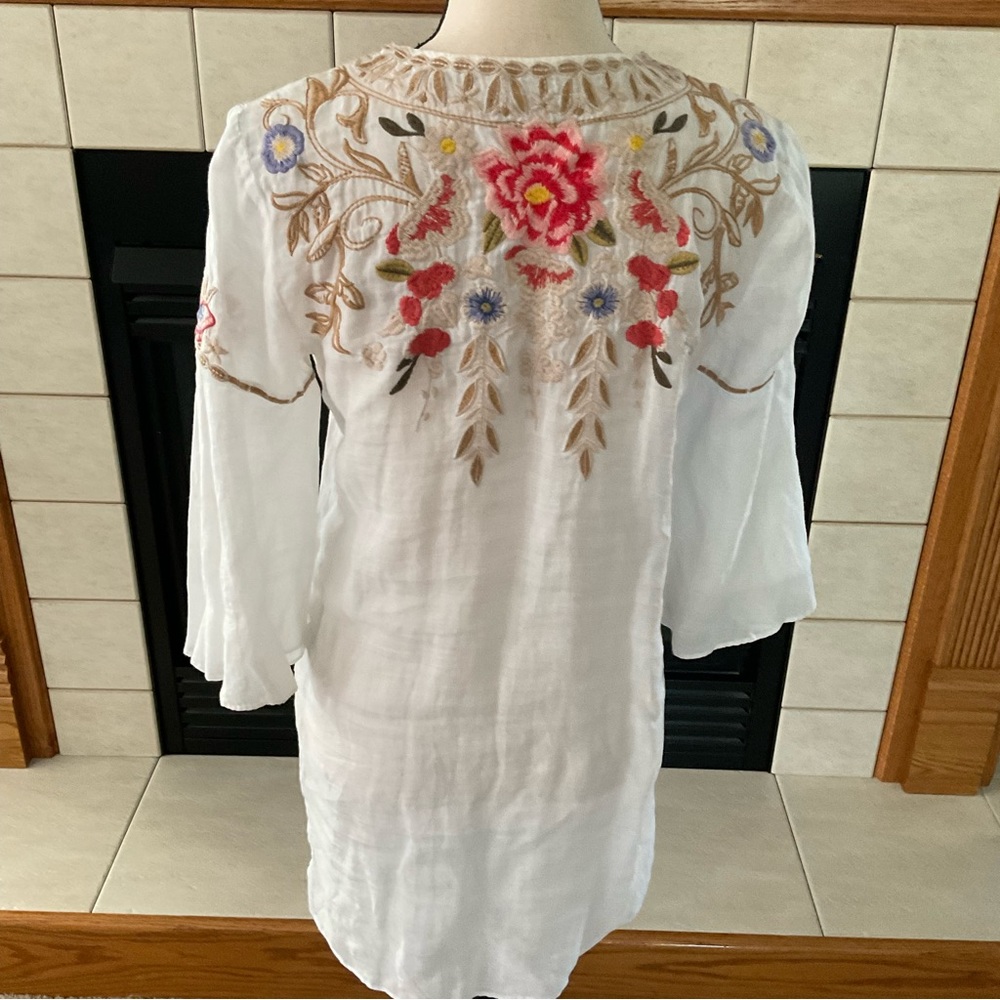 Johnny Was Workshop Flare Sleeve Tunic, Women’s Sz S - Picture 4 of 7